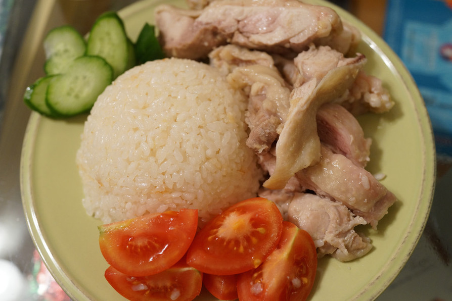 炊飯器でシンガポールチキンライス海南鶏飯の画像