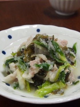 レンジde豚肉とわかめのおろし煮