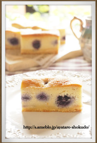 ブルーベリーのアーモンドチーズケーキ