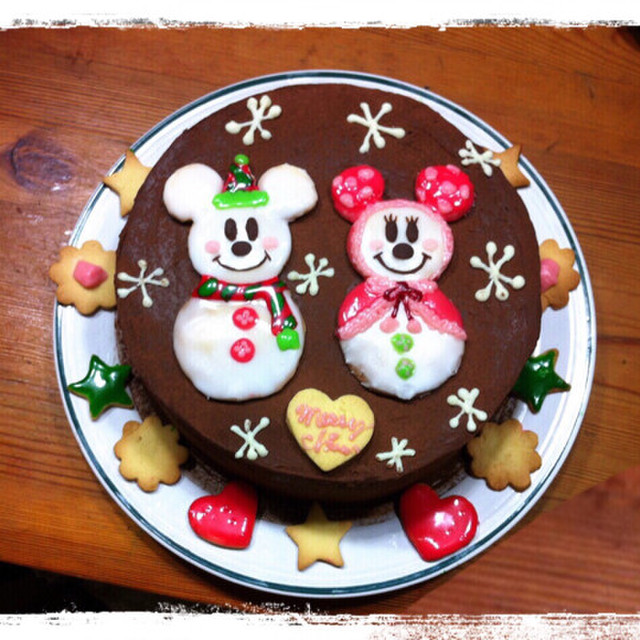 ミッキー ミニー クリスマスケーキ レシピ 作り方 By 鍋美ちゃん クックパッド