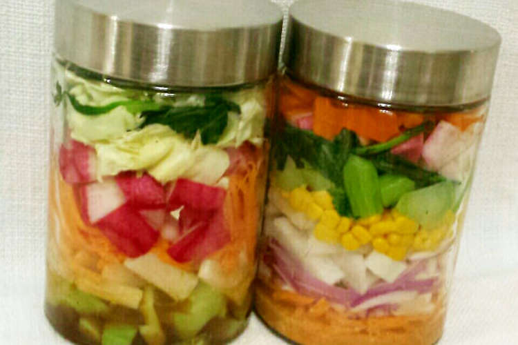 メイソンジャーサラダ Mason Jar レシピ 作り方 By らぴすらずり クックパッド