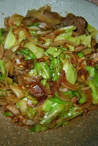 牛肉とキャベツの韓国風炒め物