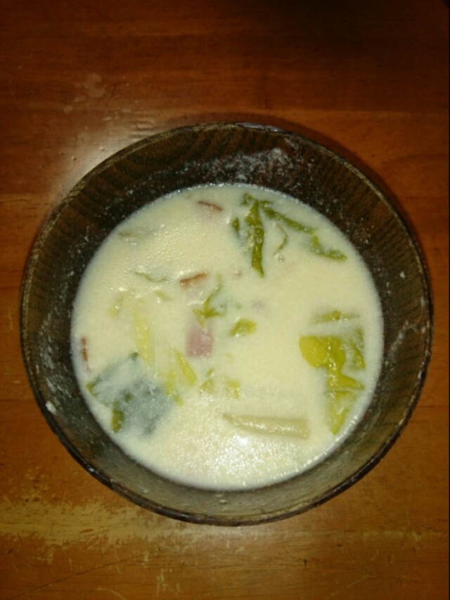 白菜とベーコンのあっさりクリームスープの画像