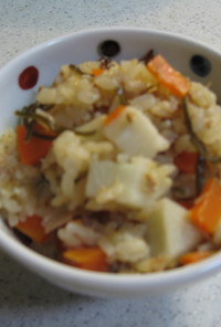 塩昆布で里芋とツナの簡単炊込みご飯