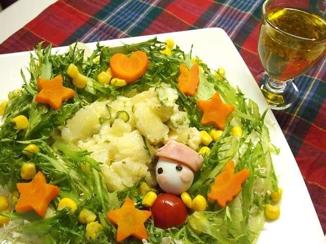 クリスマスにかわいい リースサラダ レシピ 作り方 By 内堀醸造 クックパッド