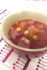 桃カブでピンクのプリンセススープ☆8co