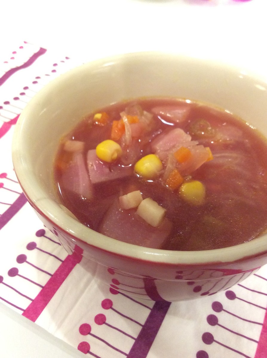 桃カブでピンクのプリンセススープ☆8coの画像