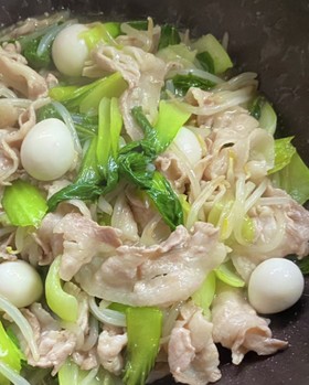 青梗菜&豚バラ肉★熱々トロミの中華炒め