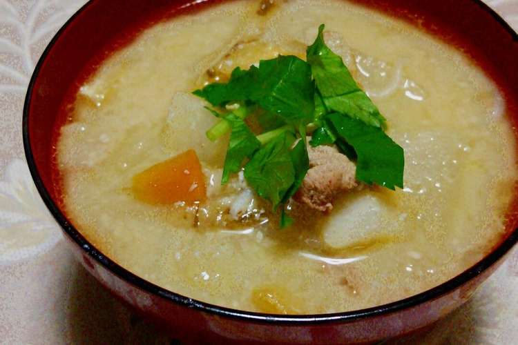 粕の溶かし方にコツあり 豚肉の粕汁 レシピ 作り方 By なかみらたん クックパッド 簡単おいしいみんなのレシピが355万品