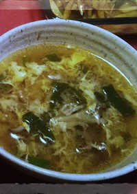 免疫力アップ★舞茸とねぎの酸辣湯風スープ