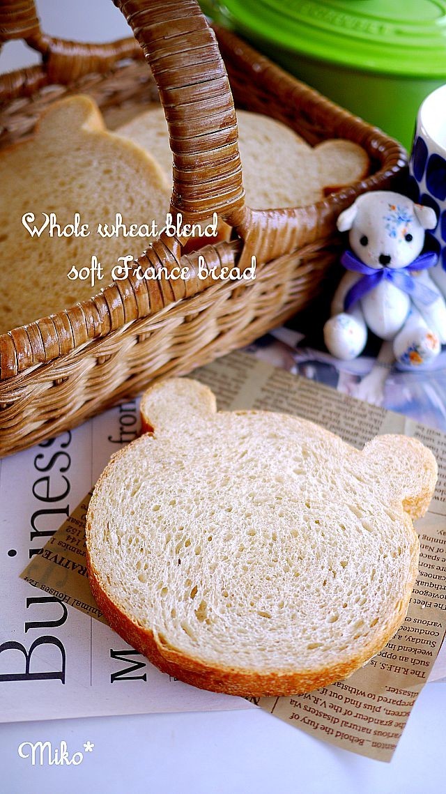 全粒粉入ソフトフランス食パン♡HBクマの画像