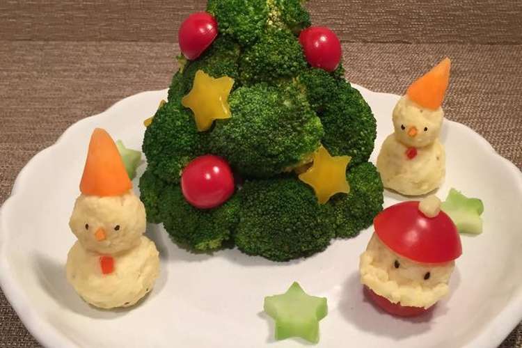簡単クリスマスツリーサラダ サンタ付き レシピ 作り方 By 名波はるか クックパッド 簡単おいしいみんなのレシピが374万品