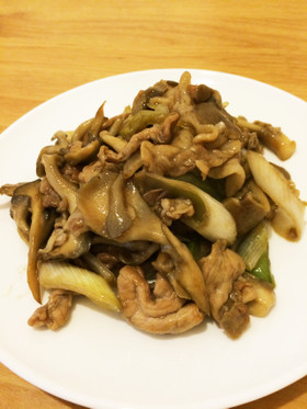 豚こまと舞茸のオイスター炒め