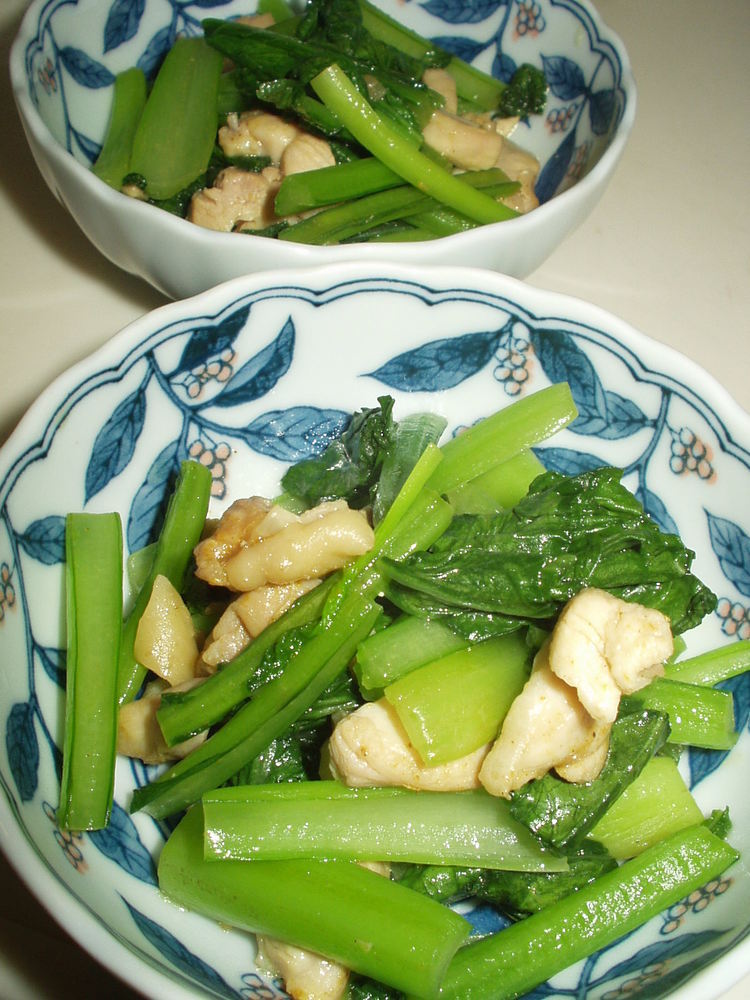 小松菜のカレー風味炒めの画像