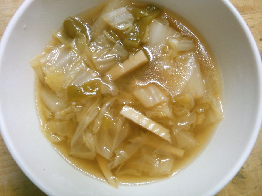 白菜 筍 ピーマンの オイスター スープの画像