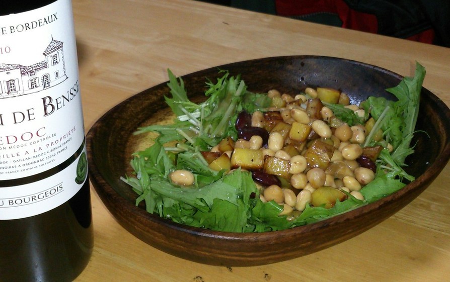 さつまいもと大豆の水菜サラダの画像