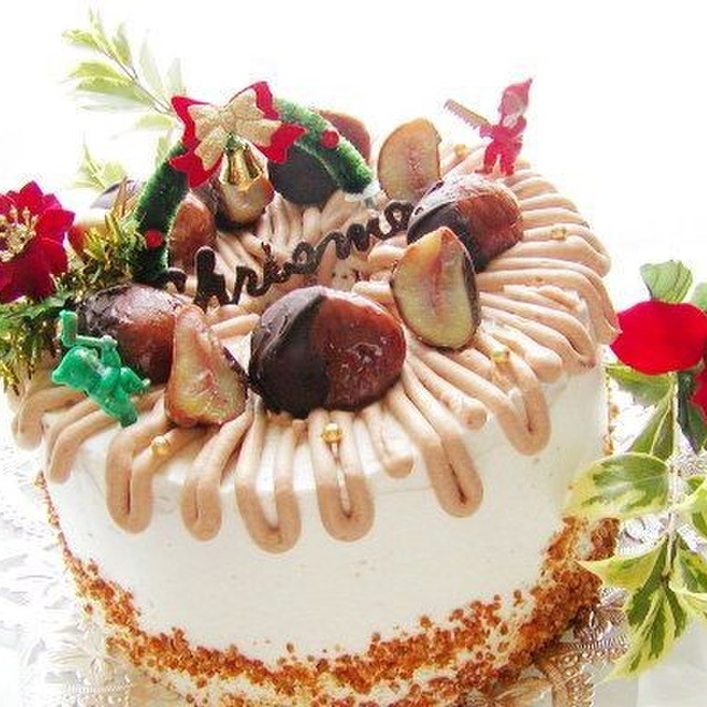 マロンシフォンケーキでクリスマス レシピ 作り方 By Natsu Max2 クックパッド