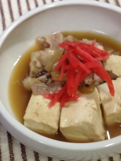 豚バラで簡単肉豆腐の写真