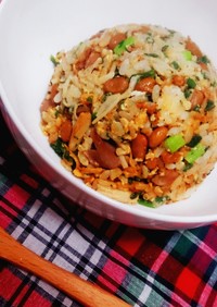 しっかり味の砂肝納豆チャーハン