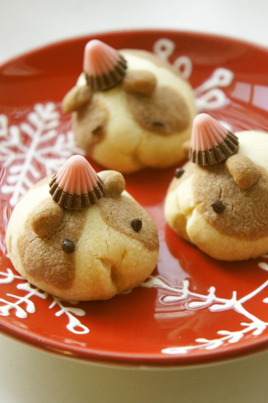 モルモットサンタのクリスマスクッキー☆の画像