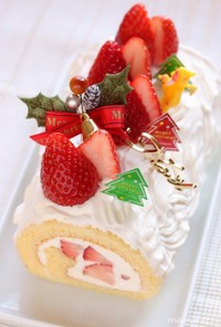 クリスマスケーキ★白いブッシュドノエル