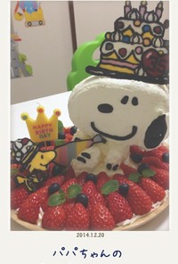 スヌーピーのいちごいっぱい誕生日ケーキ☆
