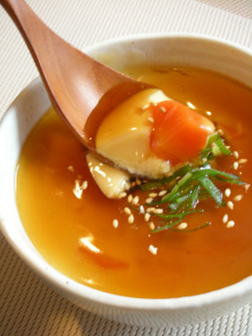 長いもと豆腐入り甘酢あんかけ茶碗蒸し