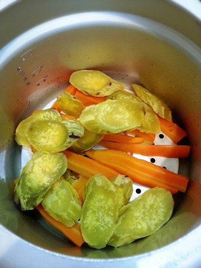 圧力鍋で簡単な野菜蒸し。離乳食に。の写真
