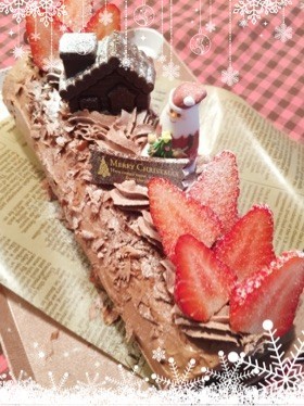 生チョコクリームのブッシュドノエル