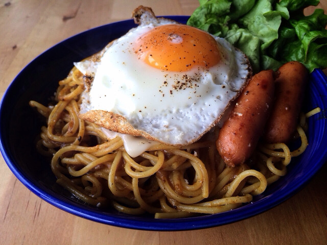 余ったカレーで！カレー焼きスパの画像