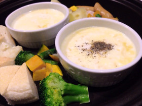 簡単ホットプレートでチーズフォンデュ