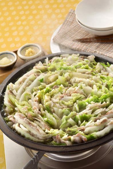 豚バラ肉と白菜の重ね鍋の写真