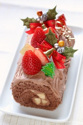 クリスマスケーキ★簡単ブッシュドノエル