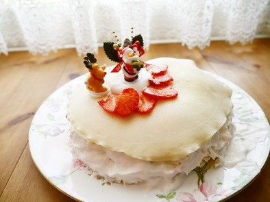 卵乳なしケーキ☆簡単もちもちミルクレープの写真