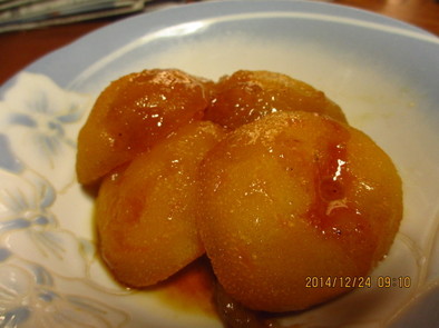 とろっと美味しい柚子の黄金煮の写真