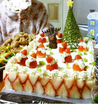 2014クリスマスケーキデコ☆大人数で☆の画像