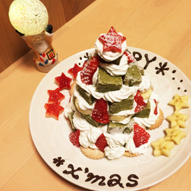 重ねるだけ♪Xmasツリーケーキ