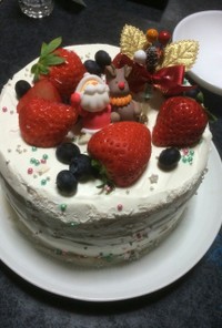 シフォンケーキのクリスマスケーキ