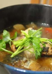 楽々超美味！玄米もちinサバと野菜スープ