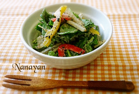 無塩料理☆ルッコラと菊芋のゴマドレサラダ