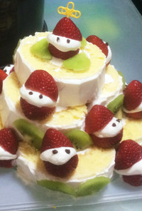 ロールケーキ 簡単クリスマス♪デコ