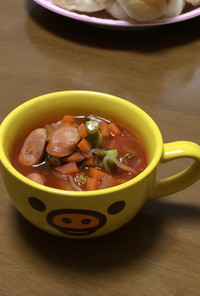 トマトと糸こんの野菜スープ