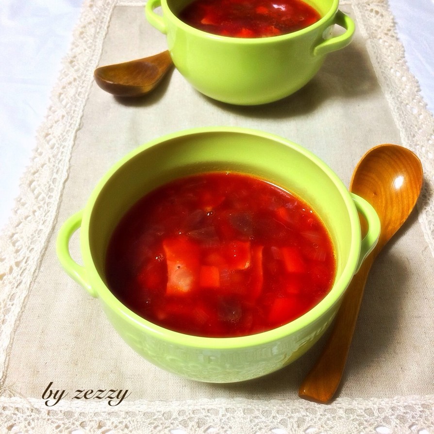 簡単！ボルシチ♪真っ赤な野菜スープの画像
