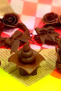 チョコレートて作る門松 鏡餅 正月飾り
