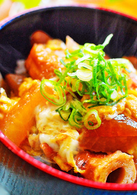 おでんの残りをリメイク!甘辛✿おでん丼✿