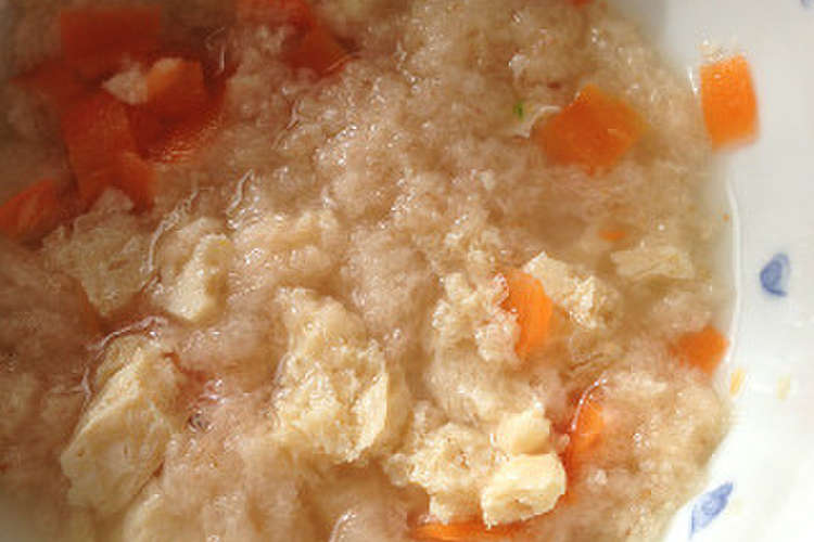 離乳食 冷凍人参と冷凍豆腐のパン粥 レシピ 作り方 By とろけい クックパッド 簡単おいしいみんなのレシピが357万品