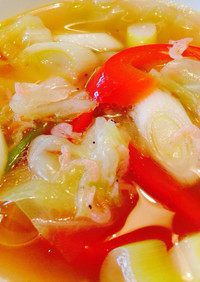 干しエビとキャベツの中華風スープ