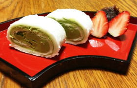 簡単♡切り餅で作る雪見大福もどきロール