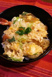 海老天ぷら卵とじ丼♪