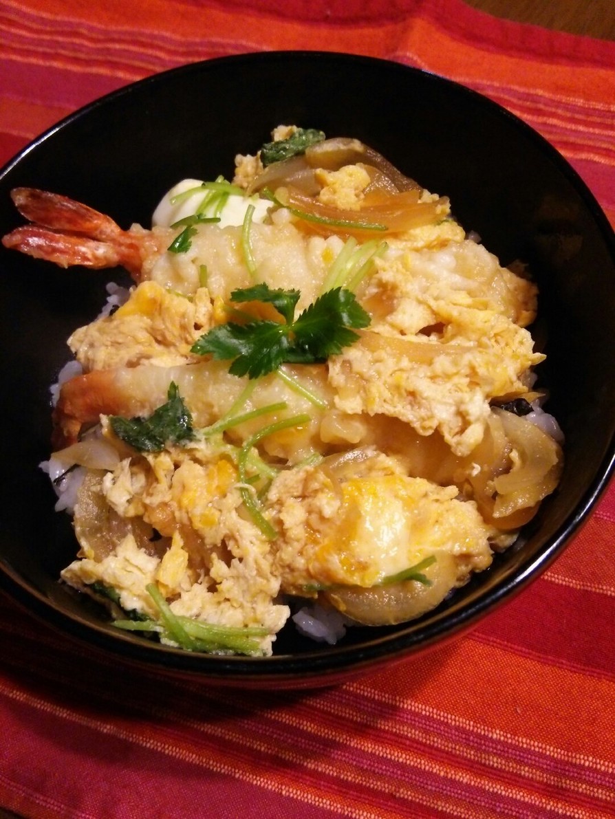 海老天ぷら卵とじ丼♪の画像
